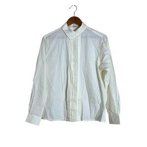 NWT! Talbots off white 100%‎ cotton button down shirt